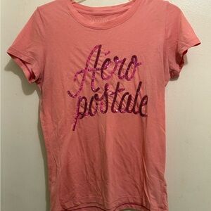 💚💚💚 Aeropostale Coral Sequin Logo Tee